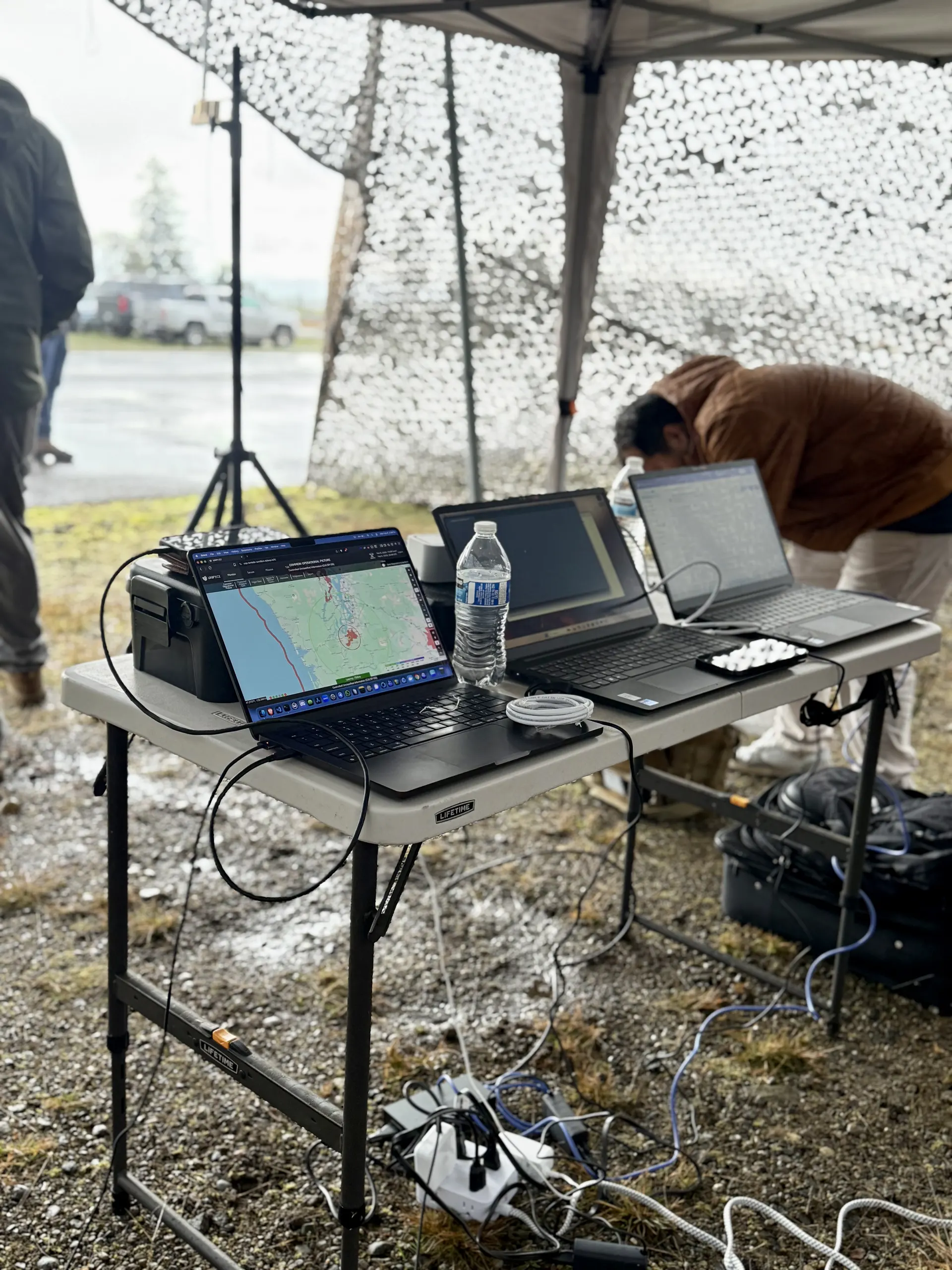 Live operational mapping software running at Warfighter Ready command post