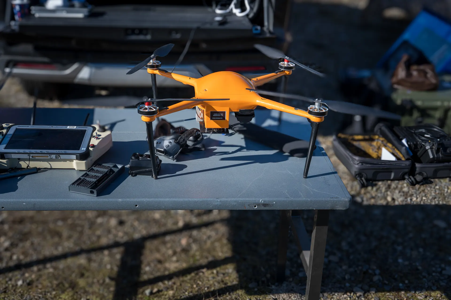 Vendor drone on display at Warfighter Ready field event